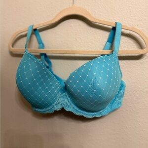 Wacoal Turquoise Diamond Pattern Bra 38DD